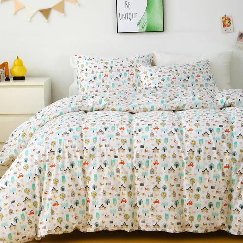 Vista 9 de Ivellow Juego de funda de edredón tamaño individual para niños, caricaturas, 100% algodón, juego de funda de edredón con estampado de perro, ultra