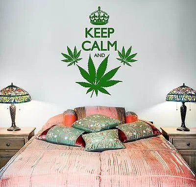 Wall Vinyl Marihuana Keep Calm and Smoke Weed (z3390) Black