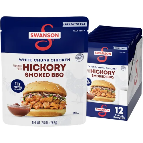 Vista 32 de Swanson Lemon y Pimienta Molida Gruesa Pollo Blanco en Trozos Totalmente Cocinado, Listo para Comer, Comidas Simples para Llevar, Bolsa de 2.6 oz