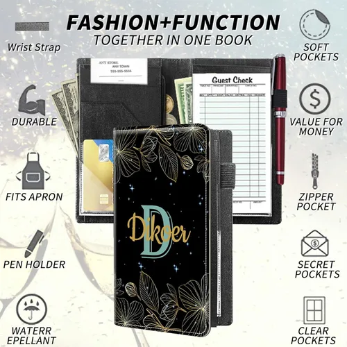 Vista 196 de Diseña Tus Propios Libros de Servicio con Nombre e Iniciales para Camareras, Dikoer Libro de Servicio de Camarero Personalizado con Nombre