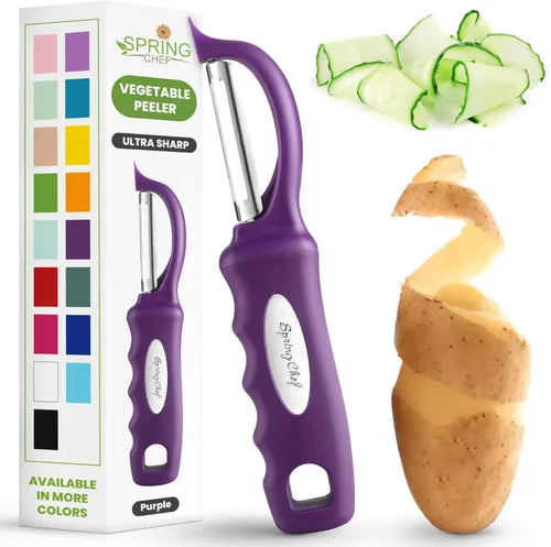 Vista 13 de Spring Chef Pelador de verduras giratorio prémium, color negro