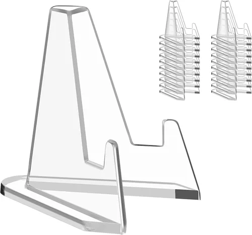 Soporte de Exhibición para Tarjetas, Paquete de 20 Soportes de Caballete Pequeños, Soportes de Portarretratos Acrílicos, para Moneda de Desafío,