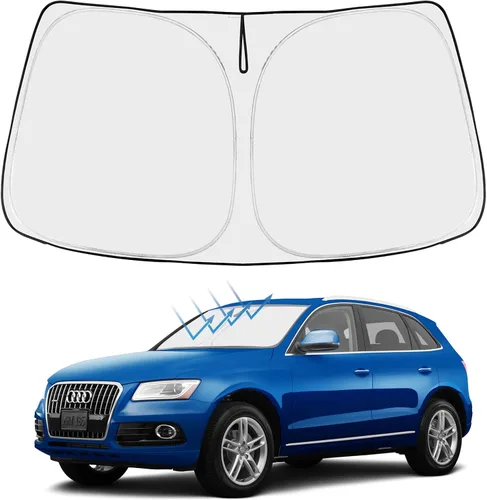 Vista 215 de Proadsy Parasol para parabrisas Rivian R1S 2022-2025 2026 de 4 capas plegable, protector de parasol frontal que bloquea los rayos UV, mantiene