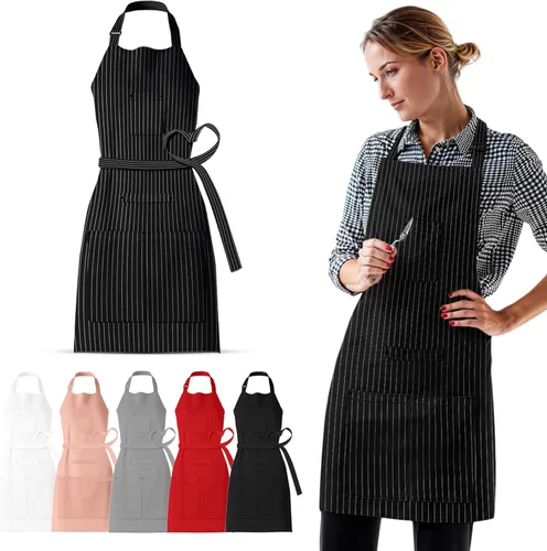 Waterproof Apron for Adults – Adjustable Fit with Deep Pockets, Stylish Cooking & Baking Apron for Women & Men