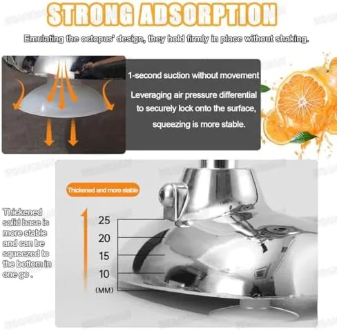 Vista 4 de Professional Stainless Steel Citrus Juicer, Manual Hand Press Fruit Juicer for Orange, Lemon, Lime, Pomegranate - Durable, Nutrient-Retaining