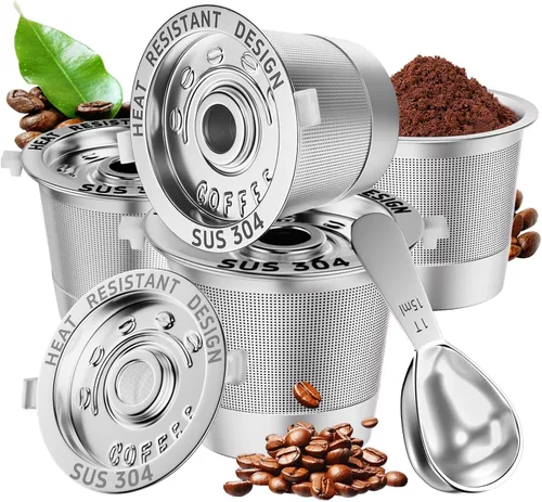 Vista 7 de 1 paquete de cápsulas de café reutilizables K Cups para Keurig 1.0: cápsulas de café reutilizables de acero inoxidable para cápsulas de café Keurig
