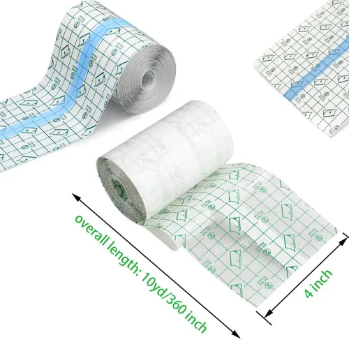 Vista 30 de Rollo de vendaje para cuidado posterior de tatuajes de 2 pulgadas x 10 yardas, película transparente impermeable para curación inicial de tatuajes