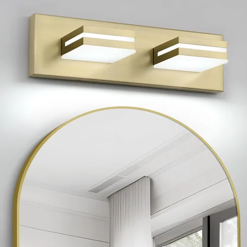 Vista 16 de OKELI Lámpara LED de tocador de baño de 2 luces, color negro mate, moderna lámpara de pared sobre espejo (3CCT, 3000K-6000K)