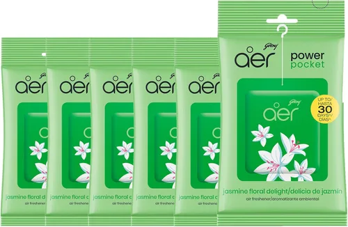 Godrej Aer Power Pocket Lavender Bloom - Fragancia de baño, 0.35 onzas, 6 unidades, color verde