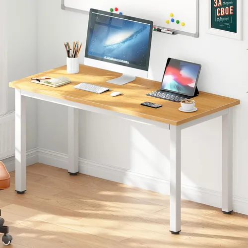 Vista 32 de DlandHome Escritorio pequeño para computadora de 31.5 pulgadas, mesa de escritura para espacios pequeños, mesa de estudio, escritorio para Negro