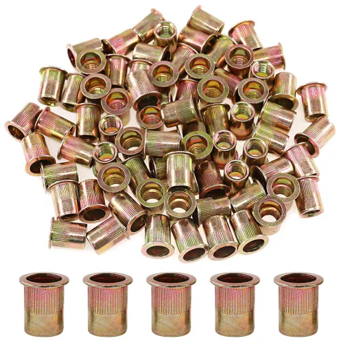 Vista 11 de Glarks - Kit surtido de tuercas roscadas de inserción, cabeza plana, acero al carbono con revestimiento de zinc, 5/32"-32UNC 8-32UNC 10-24UNC