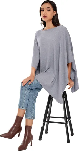 Vista 5 de Suéter sin botones para mujer chal de cachemira ajuste holgado para otoño e invierno