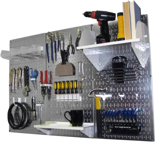 Vista 17 de Organizador de herramienta control de pared 30-wrk-400wb estándar panel perforado mesa de trabajo de metal, 30-WRK-400 BB