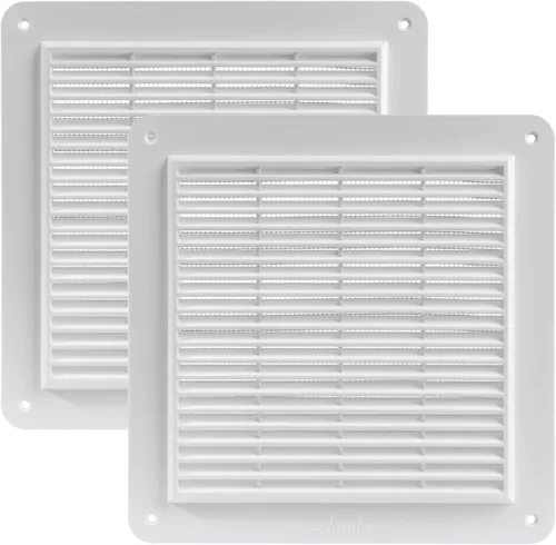 Vista 10 de Vent Systems Cubierta de ventilación de plástico blanco de 10 x 10 pulgadas (tamaño exterior) - Rejillas duraderas de pared y techo con malla