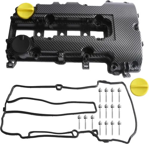 MITZONE Cubierta de válvula de aluminio tipo tira de carbono compatible con Chevrolet Cruze 2011-2016 Sonic 2012-2020 Trax 2013-2021 Volt 2011-2015