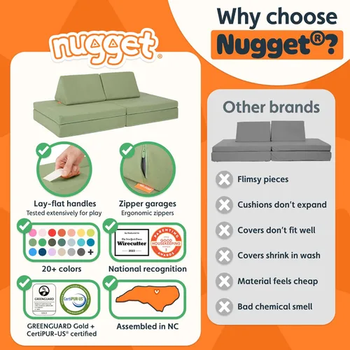 Vista 4 de Nugget - El sofá de juego original para niños - Sofá modular de espuma infantil para sala de juegos, imaginación y juego creativo de extremos