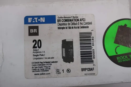 Vista 4 de Eaton BRP120AF 20 amperios combinación AFCI disyuntor de polo único, negro