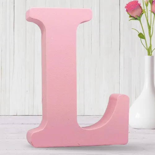 Vista 13 de AOCEAN Letras de madera rosa de 8 pulgadas, letras de madera sin terminar para decoración de pared, letras decorativas de pie, tablero