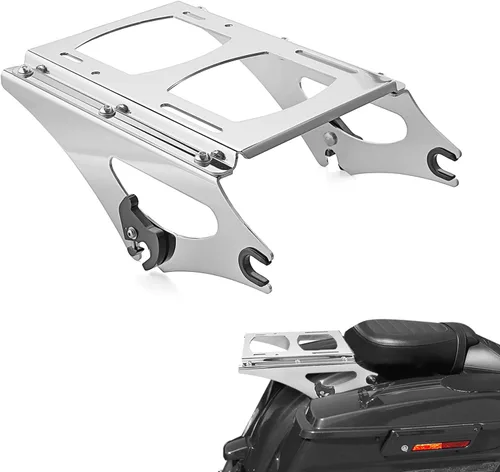 WeiSen Detachable Two-UP Tour Trunk Mount Rack Compatible with Harley Touring Road King Electra Road Street Glide 2009-2013 Chrome