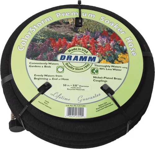 Dramm Premium Soaker Manguera de jardín, color negro, Negro