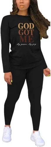 Vista 9 de Nimsruc Conjuntos de dos piezas para mujer casual 6536 Negro