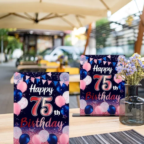 Vista 231 de LINGTEER Decoración de cumpleaños, soporte para globos, centros de mesa de acrílico, póster impreso de feliz 50 cumpleaños, centros de mesa de Negro