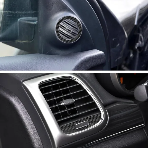 Vista 6 de YAMUDA Compatible con protección interior decorativa de fibra de carbono para SUV Grand Cherokee 2014 2015 2016 2017 2018 2019 2020 2021