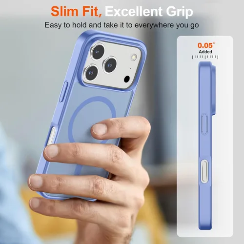 Vista 1401 de SUPFINE - Funda magnética para iPhone 13 Pro Max (compatible con MagSafe), (protección contra caídas de grado militar de 10 pies), delgada, Negro