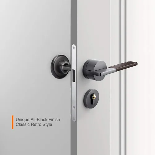 Vista 5 de Tope de Puerta de Pared Cóncavo Negro – Cubierta de Acero Inoxidable de 2-1/2" de Diámetro Exterior con Tope de Goma Negro de 1-1/8" – Fácil