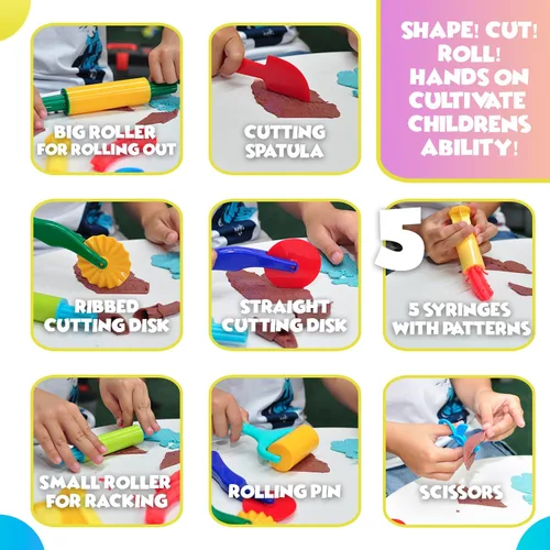 Vista 7 de DIMROM Herramientas para arcilla y plastilina Juego de 12 piezas - A partir de 3 años (12 piezas)