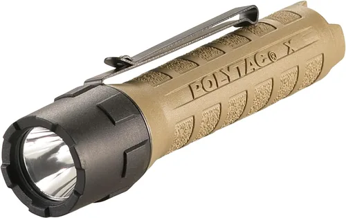 Vista 6 de Streamlight 88605 PolyTac X - Linterna táctica profesional multicombustible de 600 lúmenes, viene en una caja, estilo Coyote