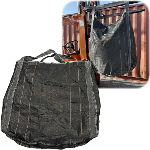 (1 paquete) Bolsa grande de contenedor intermedio flexible negro de 43 x 43 pulgadas, 2600 libras, 1.2 toneladas/1.3 yardas cúbicas/bolsa a granel