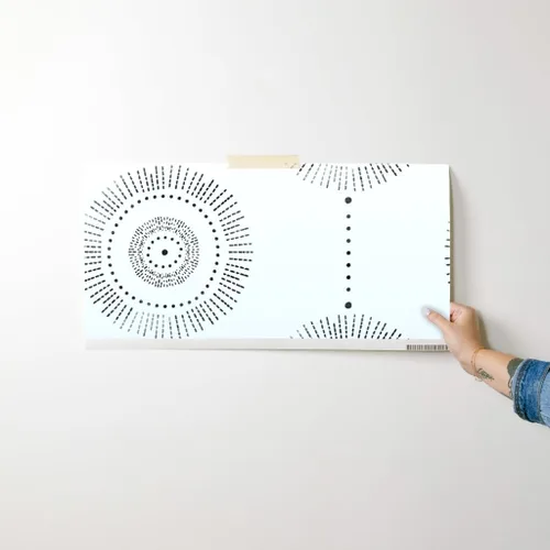 Vista 7 de Peel & Stick Wallpaper Swatch - Boho Geometric Watercolor Circles Abstract Neutral Custom Removable Wallpaper by Spoonflower