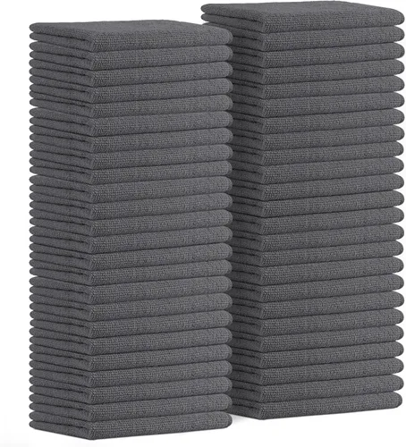 Vista 29 de Avalon Towels Paños de limpieza de microfibra (paquete de 48) – Tamaño 16 x 16 pulgadas, trapos de limpieza altamente absorbentes, sin pelusa