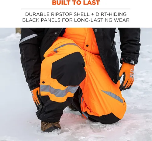 Vista 5 de Ergodyne - GloWear 8928 Overol térmico con aislamiento, alta visibilidad, resistente a la intemperie