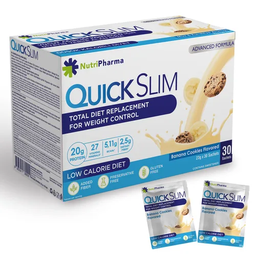 Quick Slim - Batidos altos en proteínas para perder peso, 30 porciones, reemplazo completo de comida, batidos dietéticos para mujeres y hombres,
