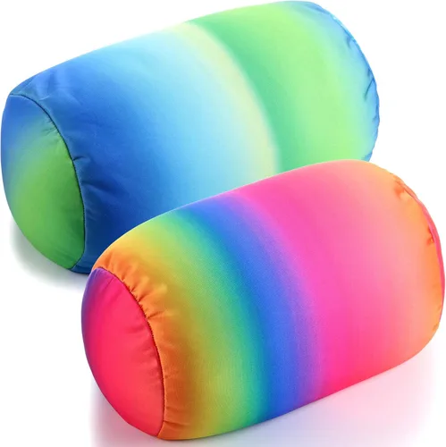 Barydat 2 almohadas de microcuentas de microcuentas para el cuello de 11.4 x 6.3 pulgadas, soporte corporal, almohada cilíndrica de microcuentas,