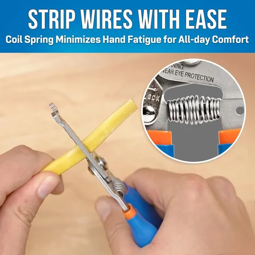 Vista 3 de Jonard Tools WSS-612 - Pelacables de acero inoxidable con curva, 6-12 AWG, acero inoxidable 50 HRC, mango ergonómico, corte de tornillos y bucle