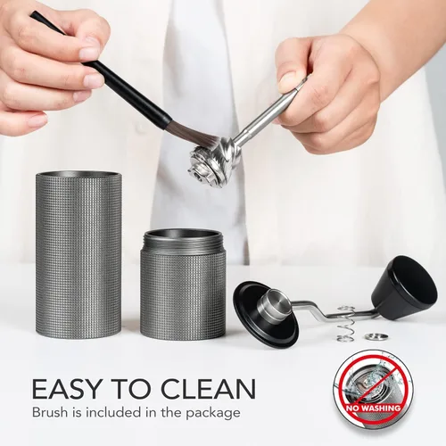 Vista 5 de TIMEMORE Chestnut C2 - Molinillo de café manual de 0.88 oz con fresas cónicas de acero inoxidable CNC, ajuste interno ajustable, posicionamiento