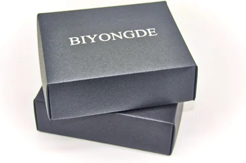 Vista 4 de BIYONGDE Black Braided Leather Bangle Bracelet for Men, Stainless Steel Cross Beads Chain