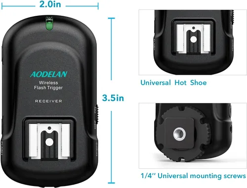 Vista 5 de Receptor de disparador de flash inalámbrico de 2,4 GHz para Canon, para Nikon, para Panasonic, para Olympus, para Fuji, para Pentax, para Samsung