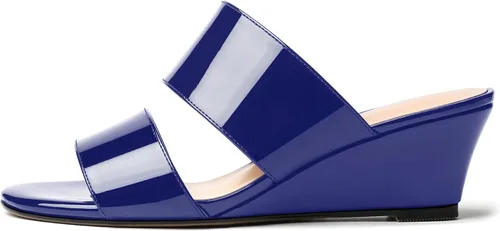 Vista 2 de WAYDERNS Sandalias de cuña de tacón bajo de dos piezas para mujer con punta abierta y puntera abierta, de 2 pulgadas