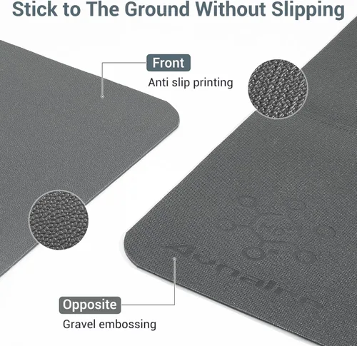 Vista 3 de Avoalre Esterilla de yoga plegable - Esterilla de ejercicio antideslizante con textura - Esterilla de yoga caliente para viajes, ligera, con bolsa