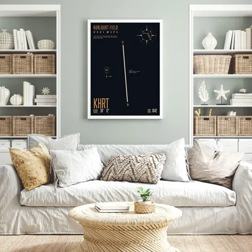 Vista 2 de Hurlburt Field Air Force Base (KHRT) - Military Runway Print - Military Base Runway - Airfield Map Art - US Air Force Base Art - US Air Force Base