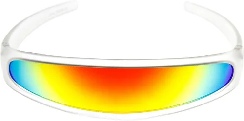 Vista 7 de zeroUV - Gafas de sol con visera de lente espejada de color cíclope estrecho futurista
