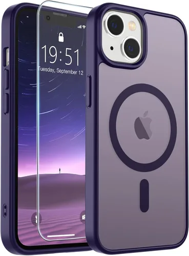 Vista 215 de SUPFINE - Funda magnética para iPhone 14 Pro Max (compatible con MagSafe), (protección contra caídas de grado militar de 10 pies), delgada, Negro