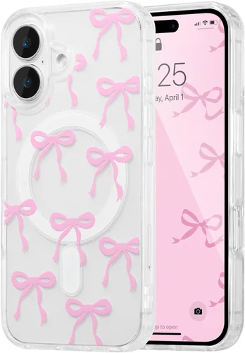 Vista 64 de UEEBAI - Funda magnética para iPhone 11, diseño de lazo, compatible con MagSafe, funda transparente delgada inalámbrica, antiamarilleo, a prueba