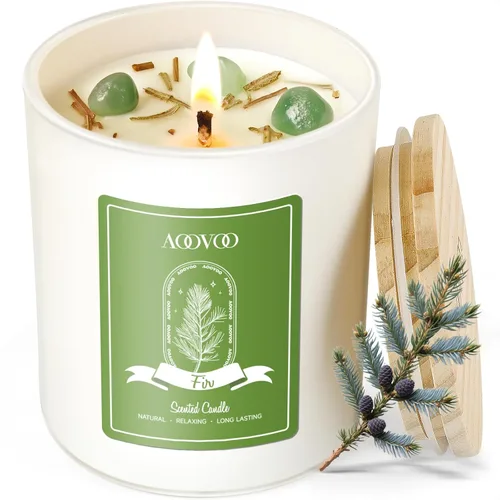 Vista 13 de AOOVOO Velas perfumadas de rosa para mujer, velas de soja de 20 onzas con 3 mechas para el hogar, vela de aromaterapia con cristales