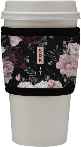 Vista 58 de Sok It HotSok Coffee & Tea - Funda de neopreno con aislamiento reutilizable (floral abstracto)