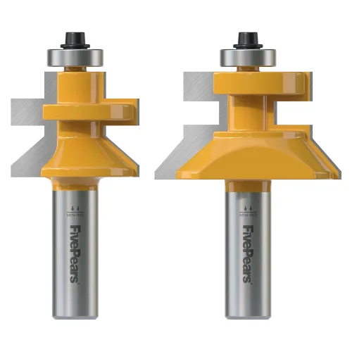 Vista 9 de FivePears Juego de brocas de router de machihembrado ajustable con vástago de 1/2 pulgada, estilo Shaker de 3 dientes en forma de T, broca